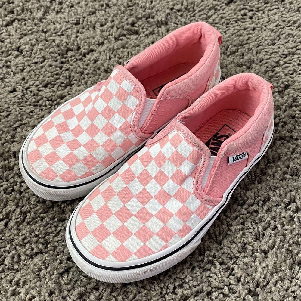 Vans Checkers slip on sneakers size 12 kids